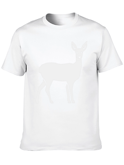 Camiseta Negra con Estampado de Ciervo Blanco