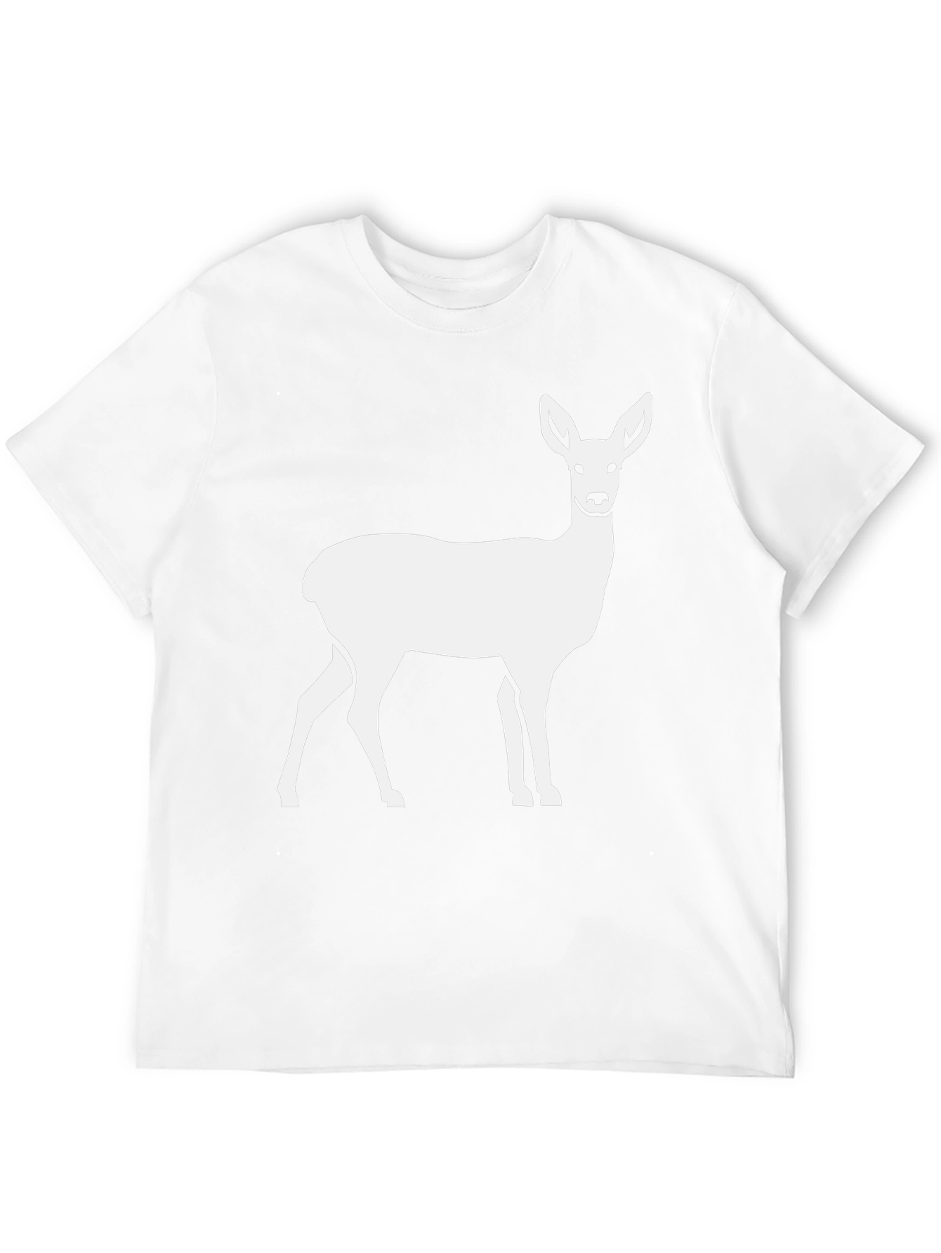 Camiseta Negra con Estampado de Ciervo Blanco