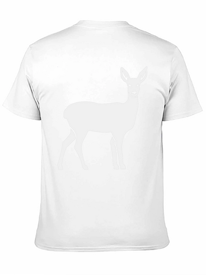 Camiseta Negra con Estampado de Ciervo Blanco