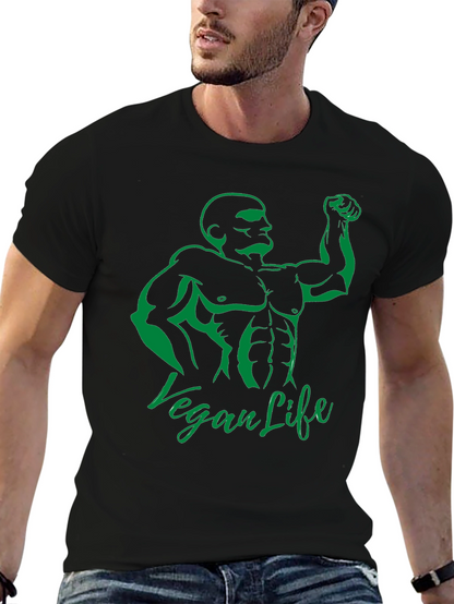 Camiseta Hombre Negra Diseño Vegan Life