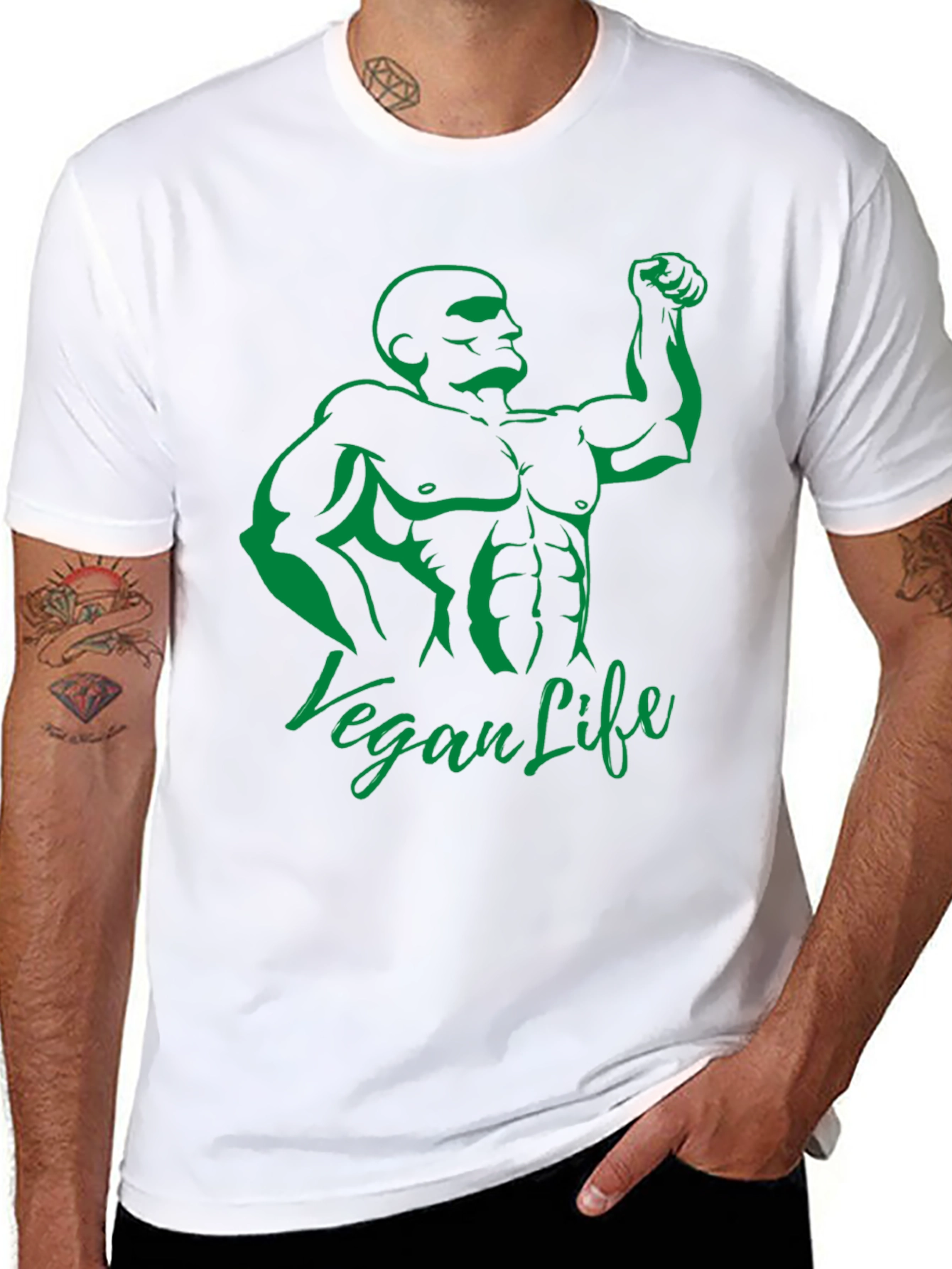 Camiseta Hombre Negra Diseño Vegan Life