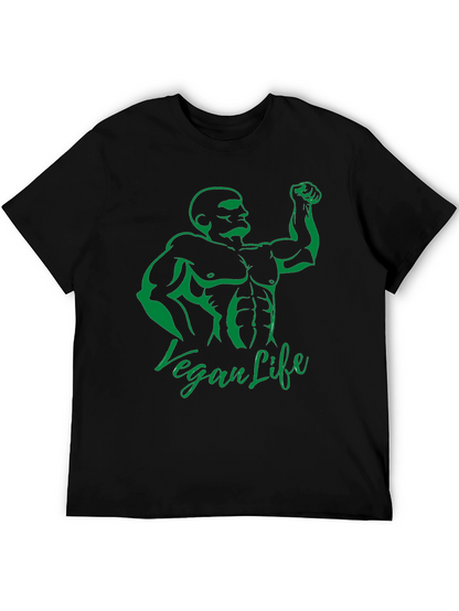 Camiseta Hombre Negra Diseño Vegan Life