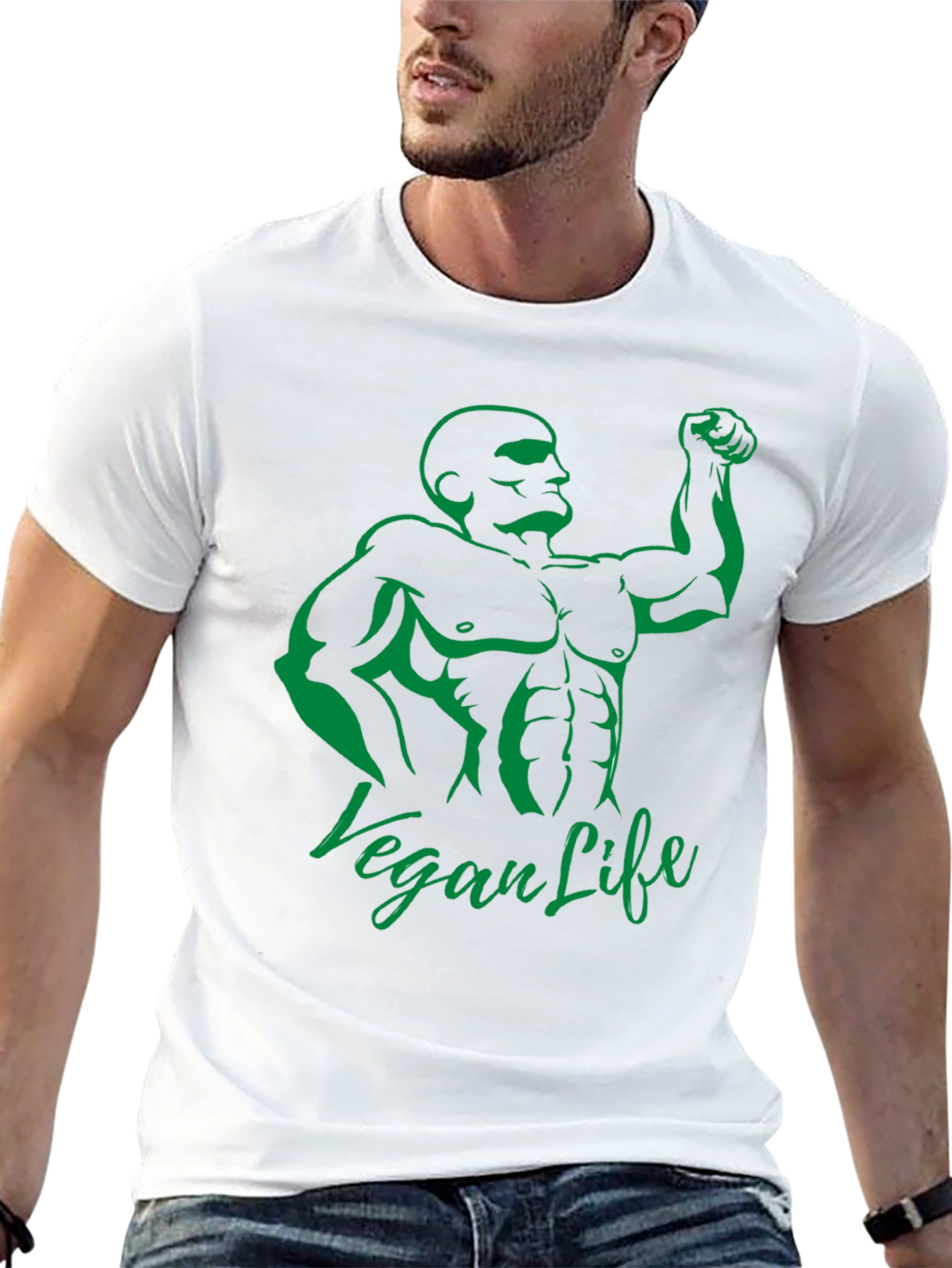 Camiseta Hombre Negra Diseño Vegan Life