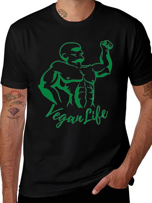 Camiseta Hombre Negra Diseño Vegan Life