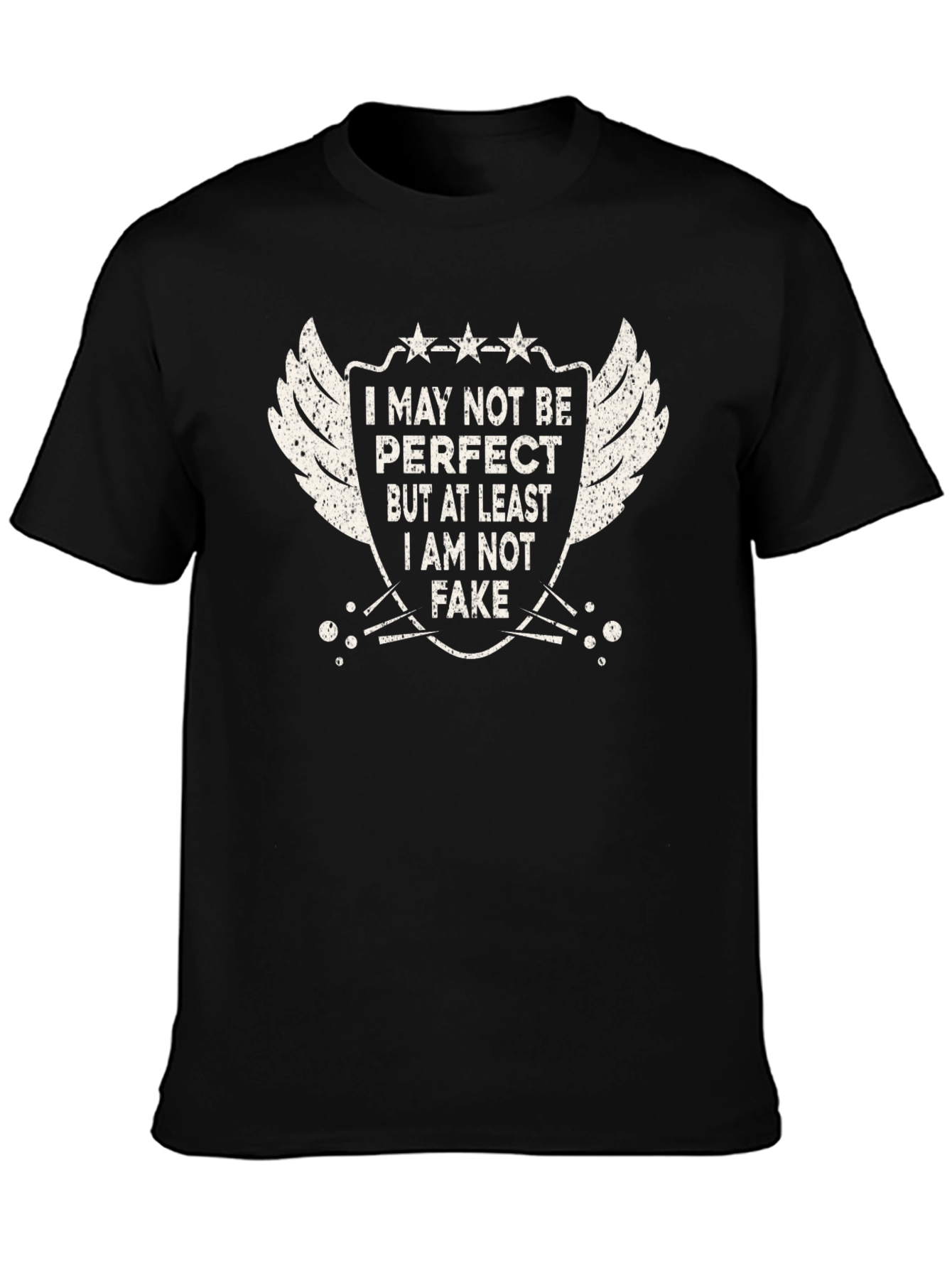 Camiseta Negra: No Soy Perfecto Pero No Soy Falso