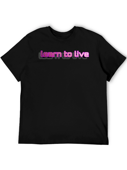 Camiseta Negra con Diseño Learn to Live
