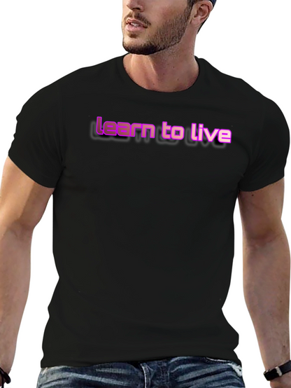 Camiseta Negra con Diseño Learn to Live