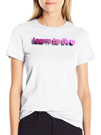 Camiseta Negra con Diseño Learn to Live
