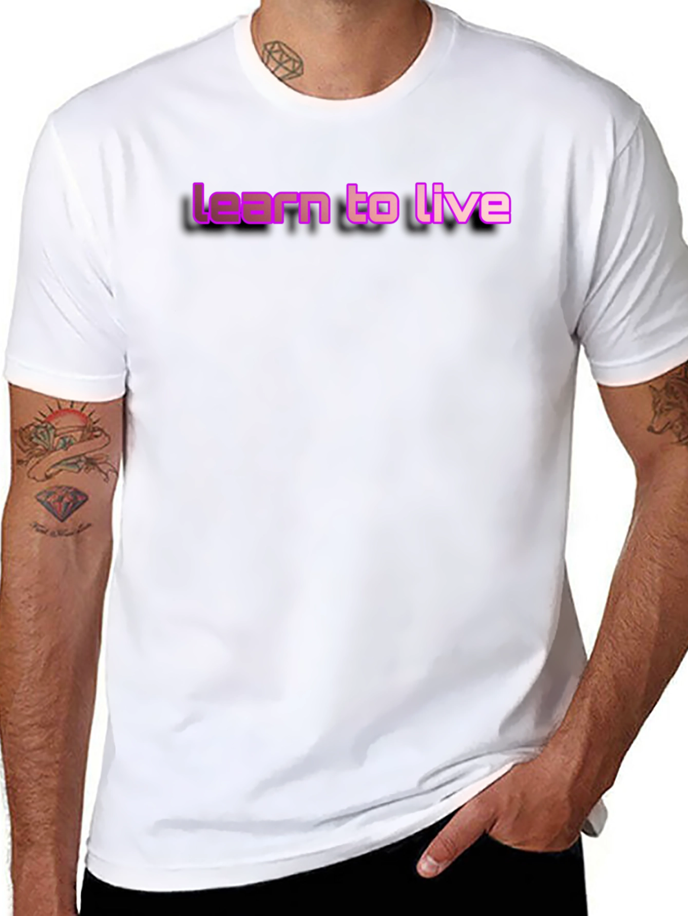 Camiseta Negra con Diseño Learn to Live