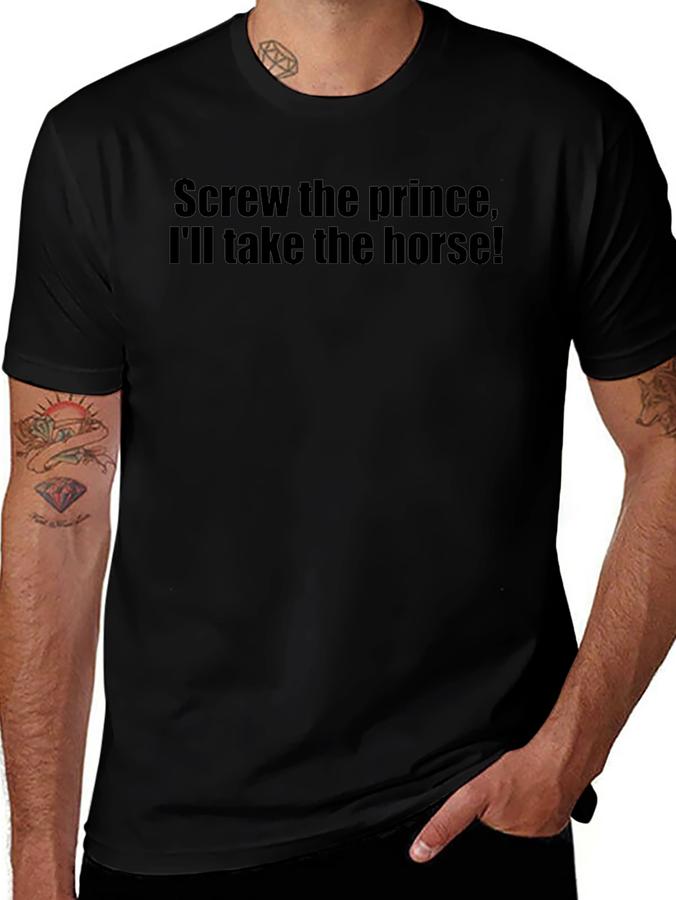 Camiseta Negra: ¡Prefiero el Caballo!