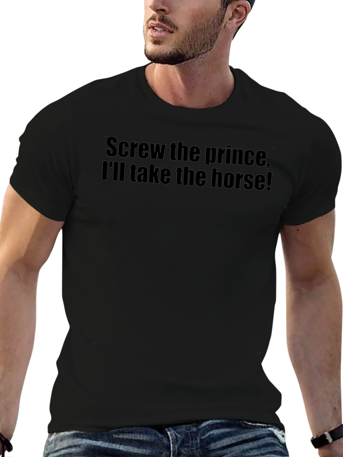 Camiseta Negra: ¡Prefiero el Caballo!