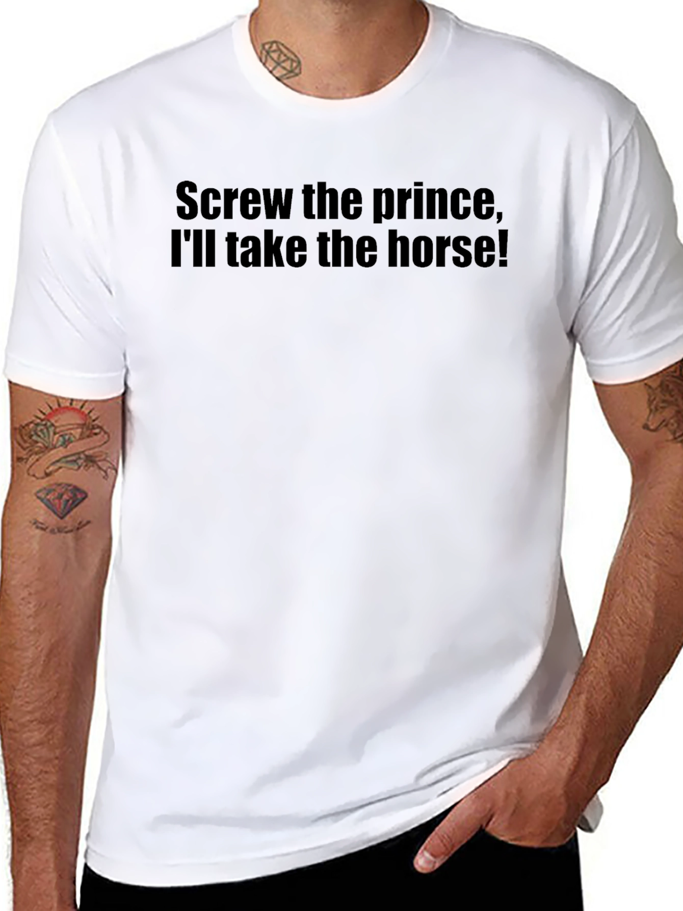 Camiseta Negra: ¡Prefiero el Caballo!