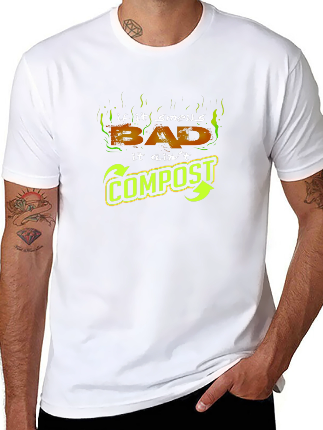 Camiseta Negra - Si Huele Mal No es Compost