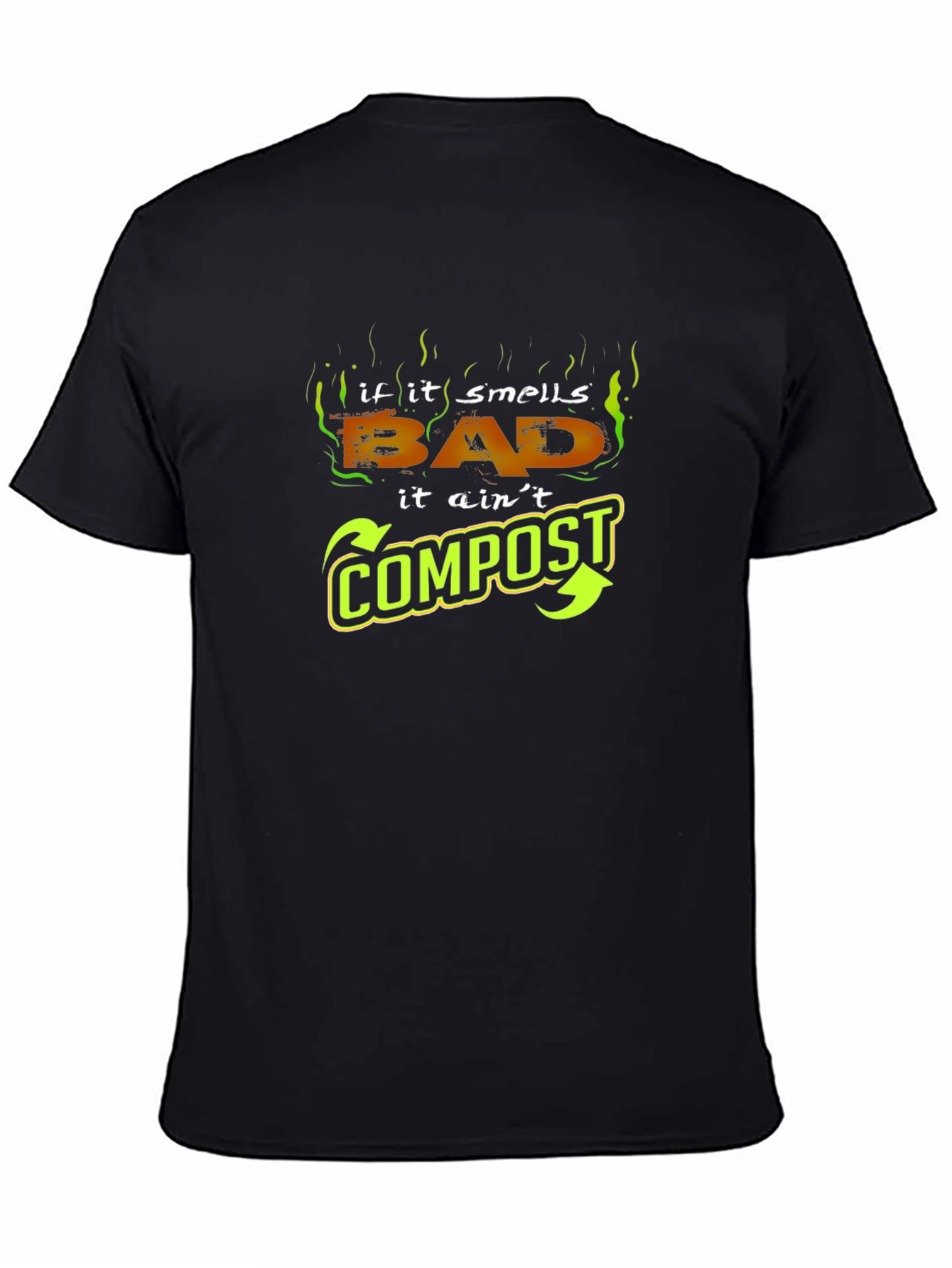 Camiseta Negra - Si Huele Mal No es Compost