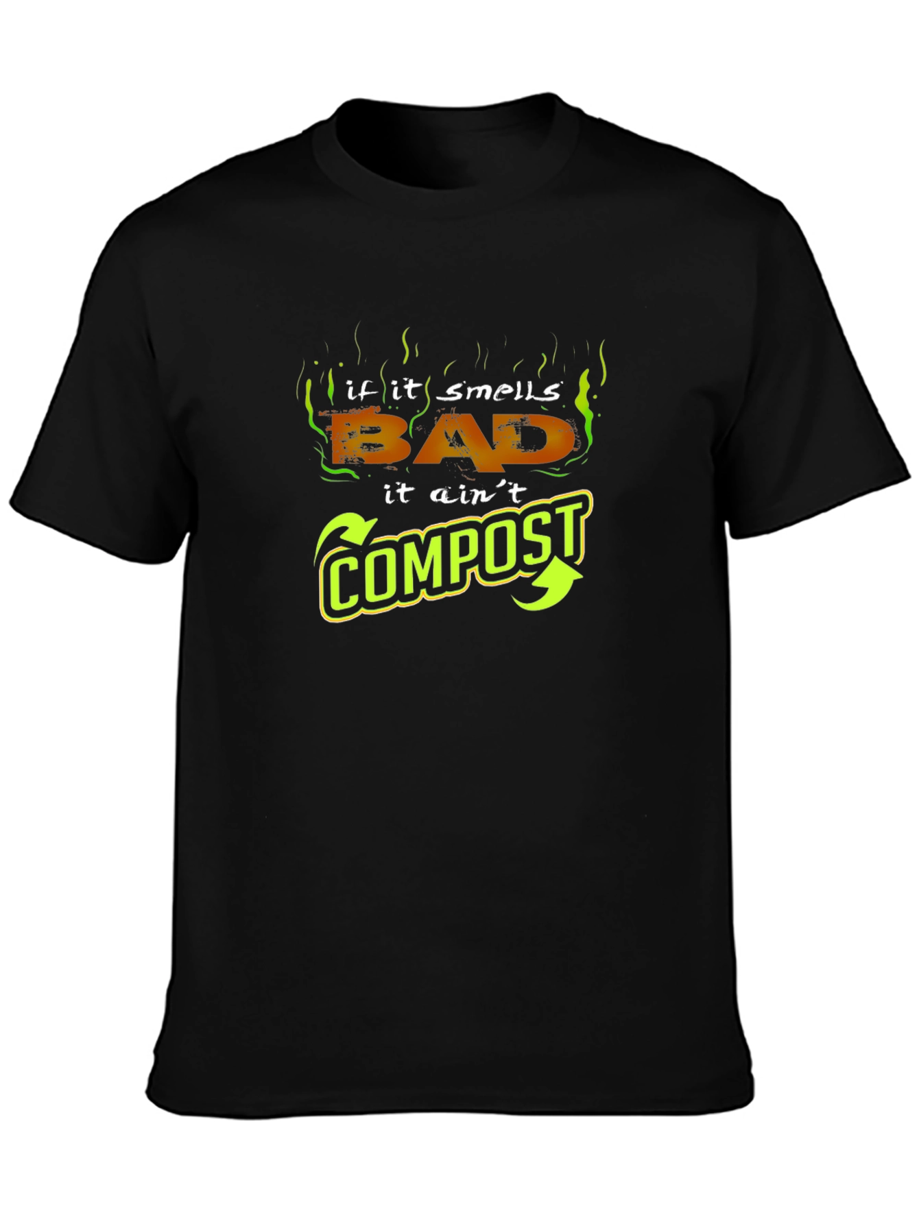 Camiseta Negra - Si Huele Mal No es Compost