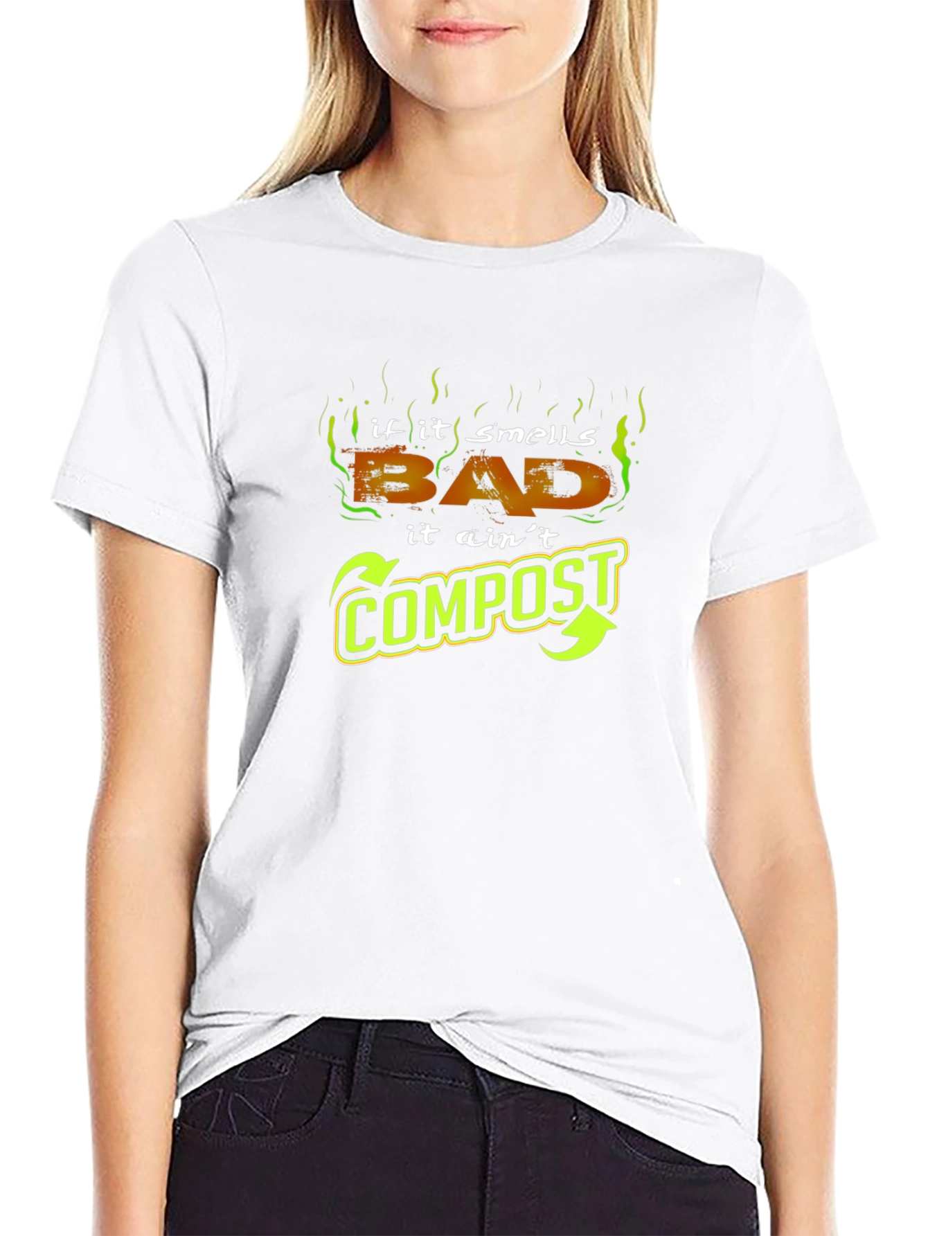 Camiseta Negra - Si Huele Mal No es Compost