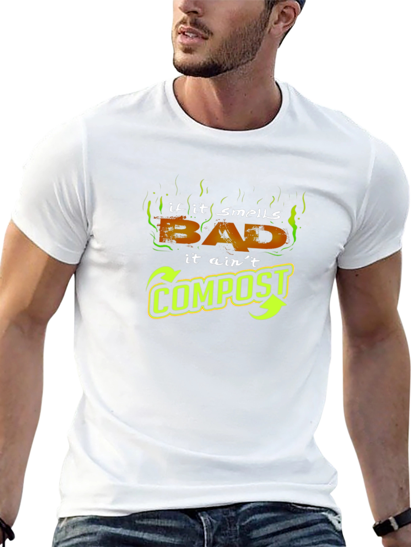 Camiseta Negra - Si Huele Mal No es Compost