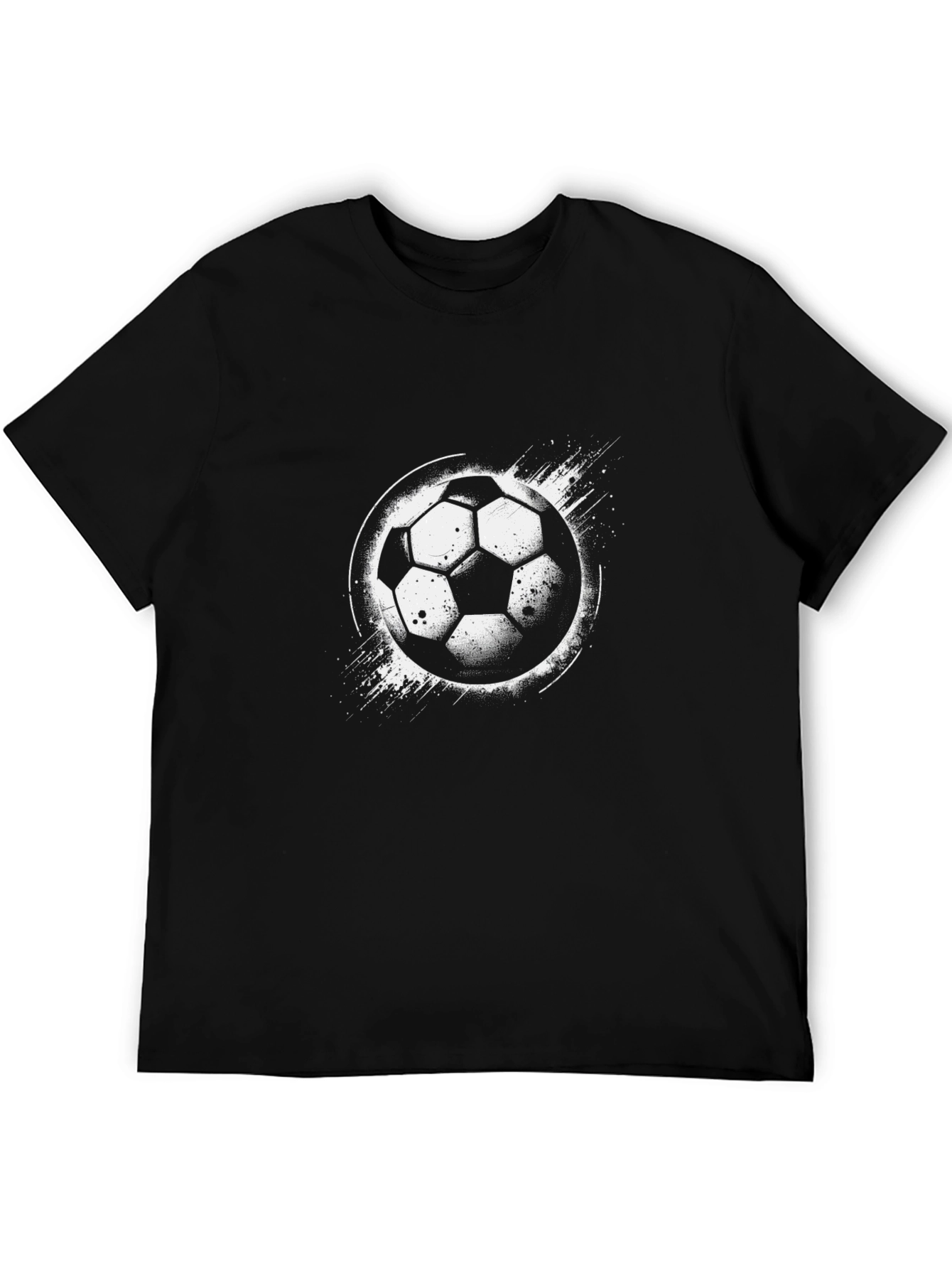 Camiseta Negra con Diseño de Balón de Fútbol