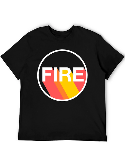 Camiseta Negra FIRE Diseño Retro