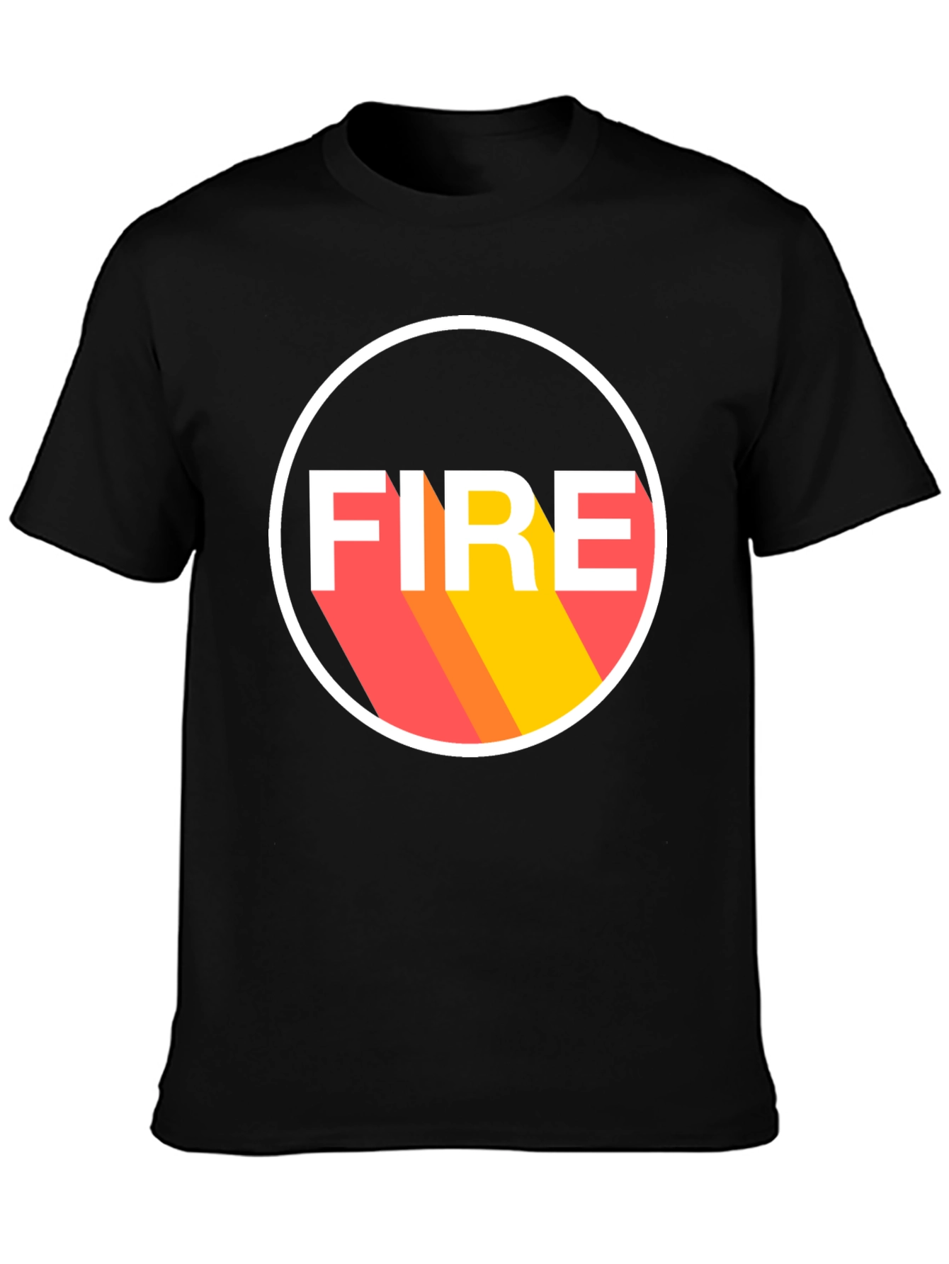 Camiseta Negra FIRE Diseño Retro