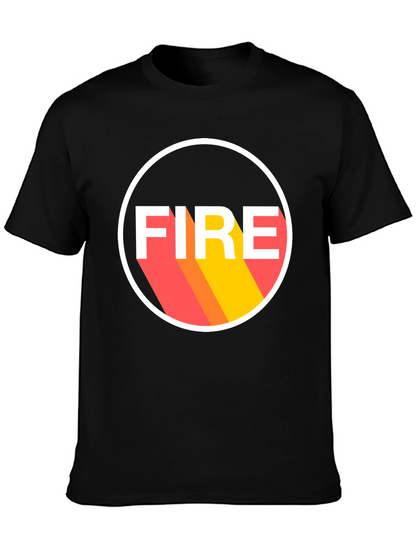 Camiseta Negra FIRE Diseño Retro