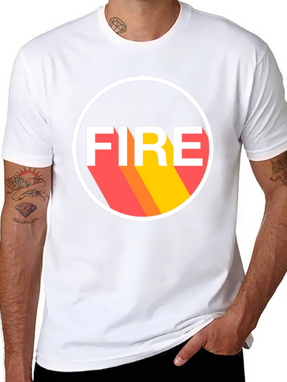 Camiseta Negra FIRE Diseño Retro