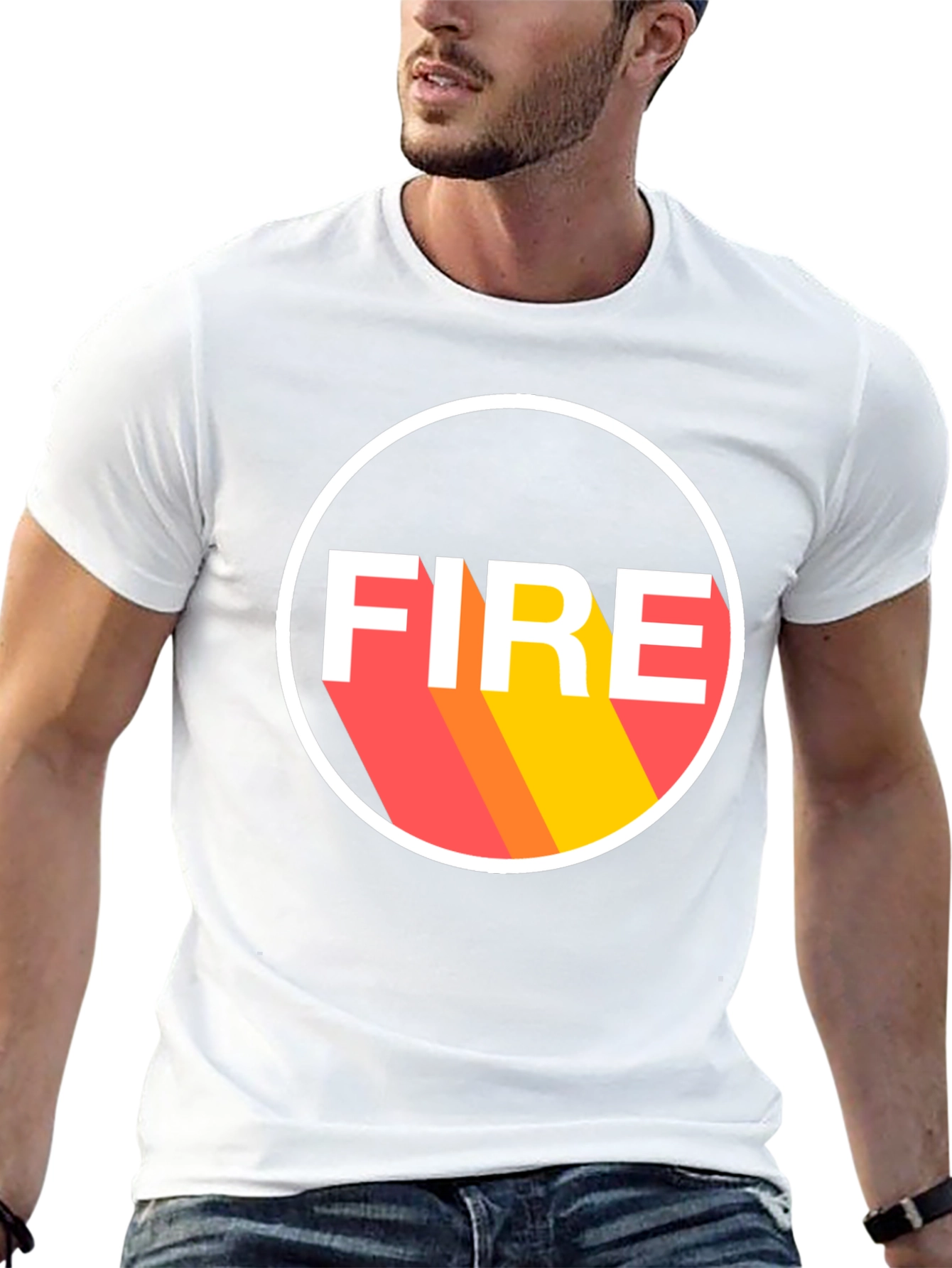 Camiseta Negra FIRE Diseño Retro