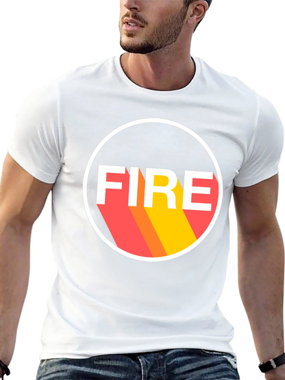 Camiseta Negra FIRE Diseño Retro