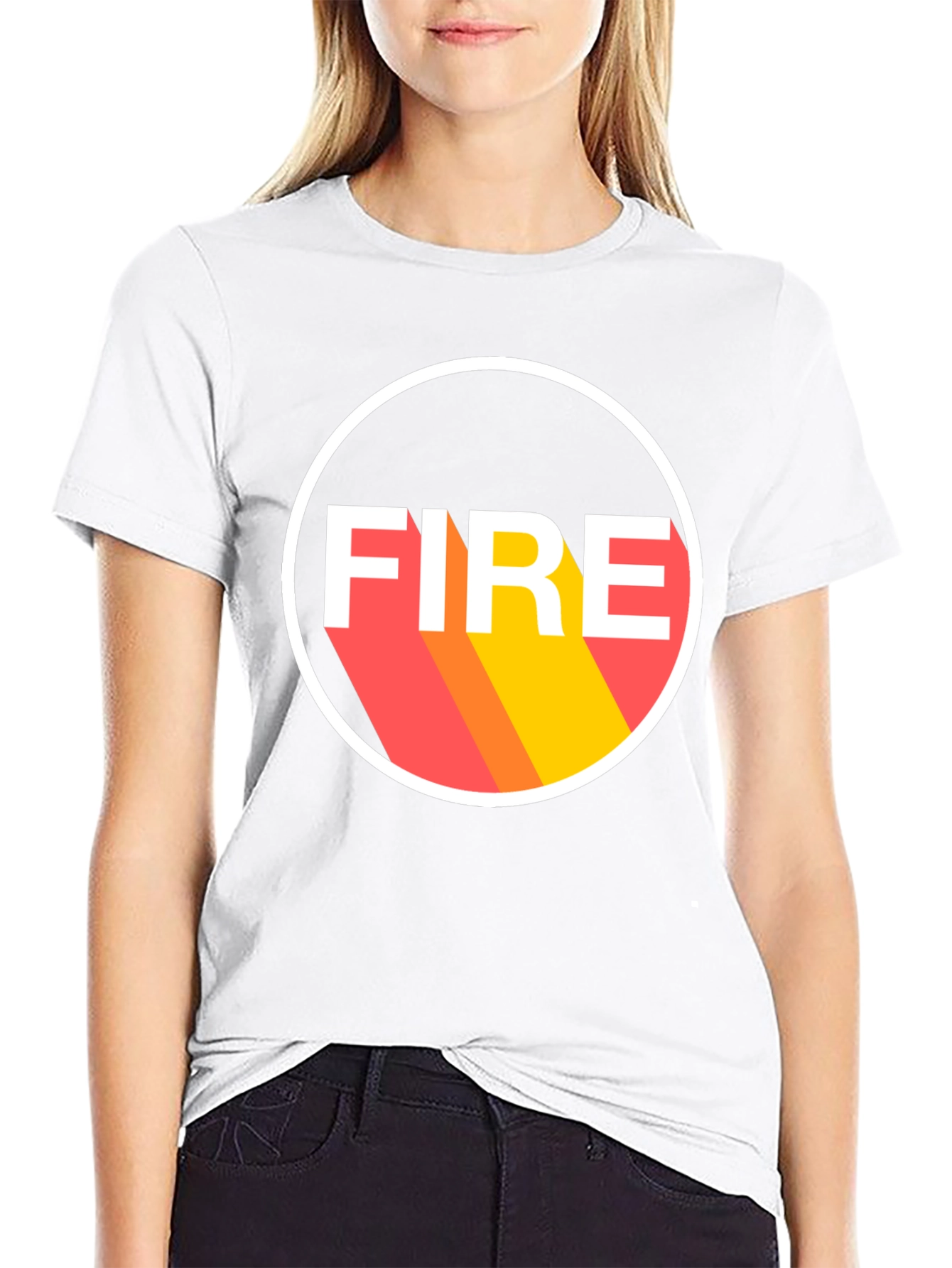Camiseta Negra FIRE Diseño Retro
