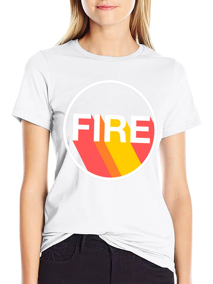 Camiseta Negra FIRE Diseño Retro