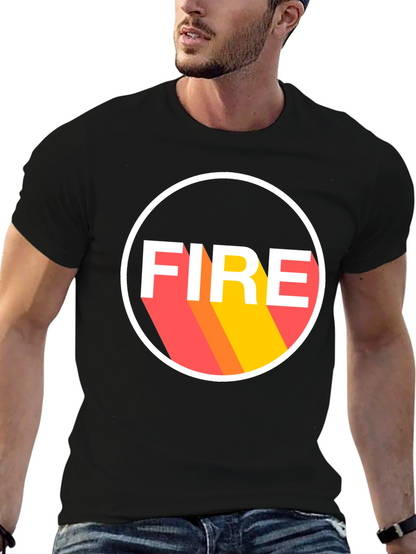 Camiseta Negra FIRE Diseño Retro