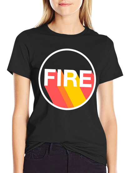 Camiseta Negra FIRE Diseño Retro