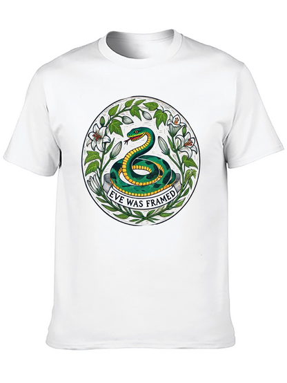 Camiseta Negra con Diseño de Serpiente Eve Was Framed