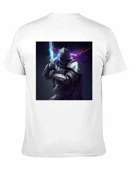 Camiseta Negra Caballero Armadura Espada Fantasía