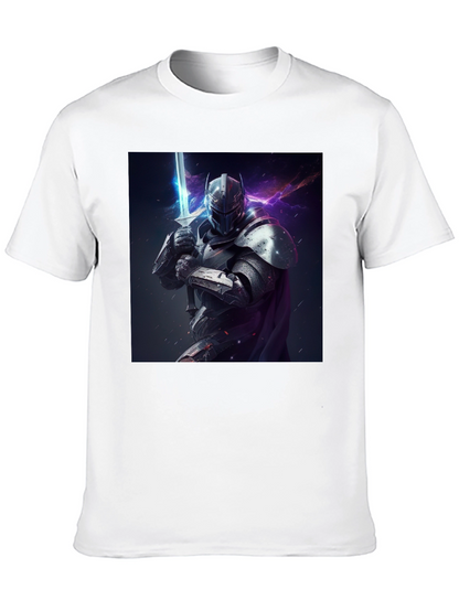 Camiseta Negra Caballero Armadura Espada Fantasía