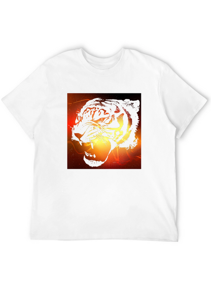 Camiseta Negra Hombre Diseño Tigre Feroz