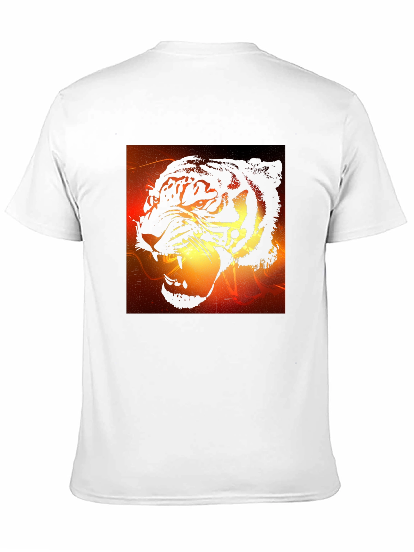 Camiseta Negra Hombre Diseño Tigre Feroz
