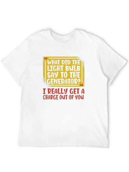 Camiseta Negra con Estampado de Broma Eléctrica