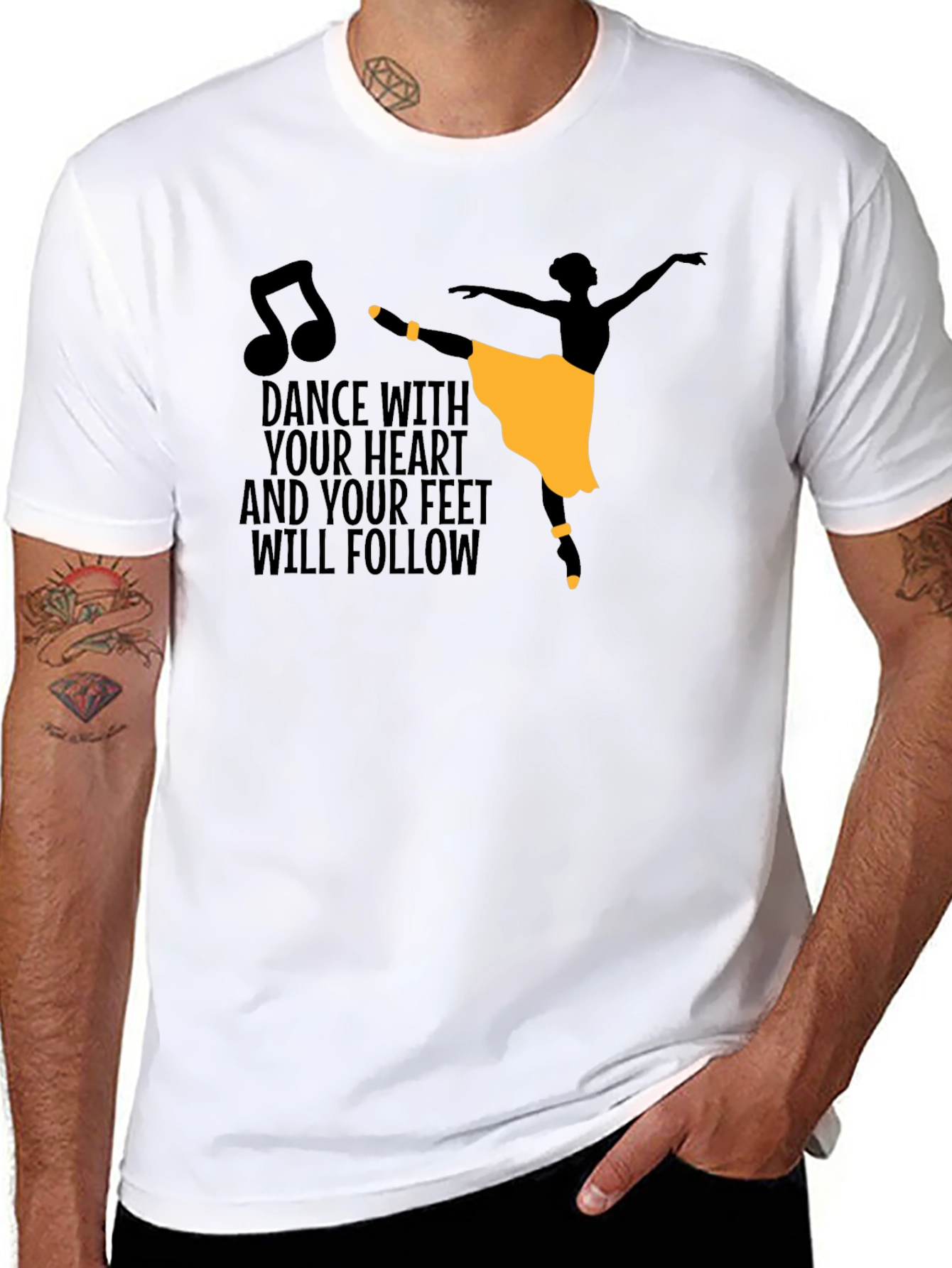 Camiseta Negra con Diseño de Bailarina