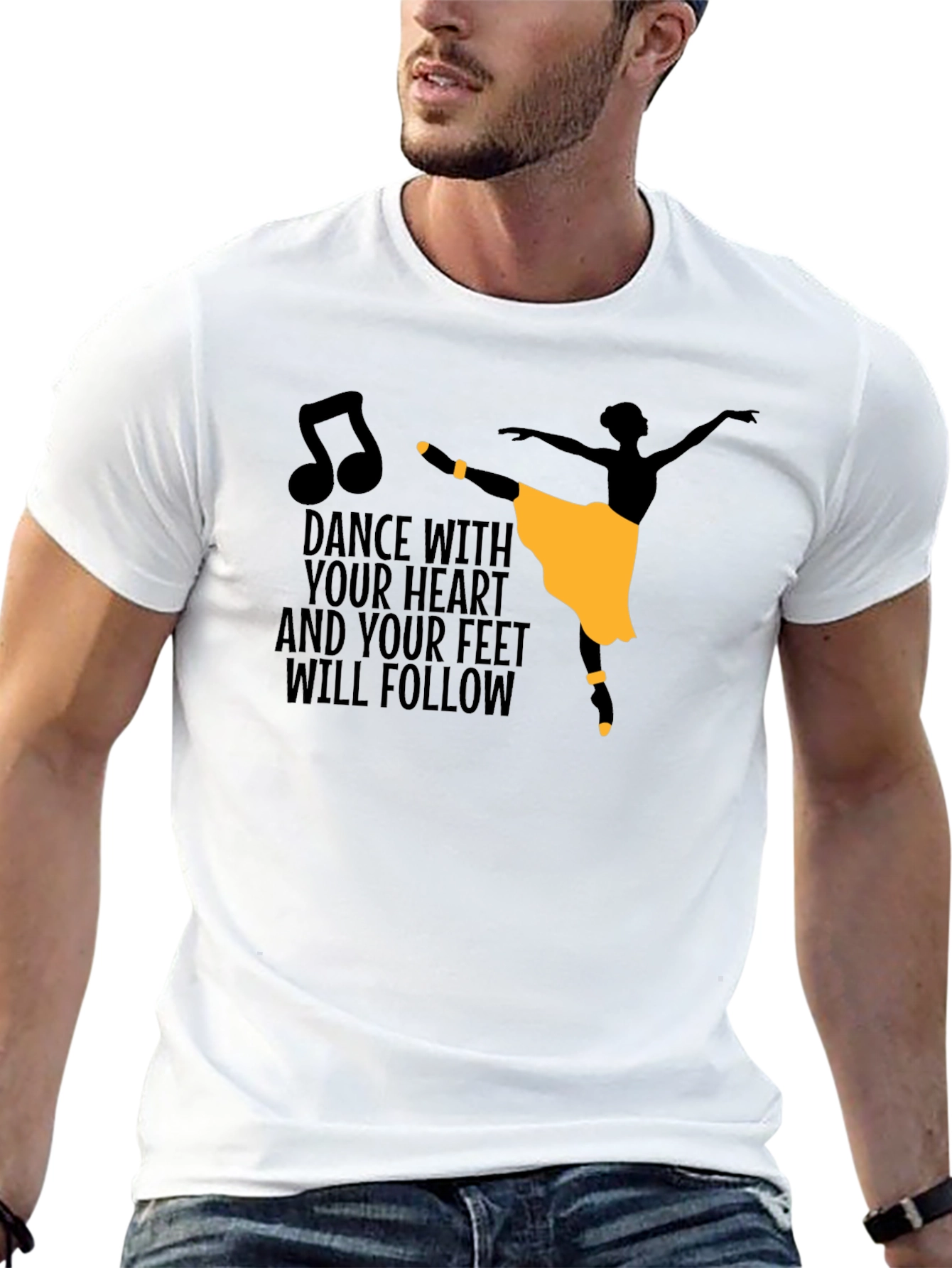 Camiseta Negra con Diseño de Bailarina