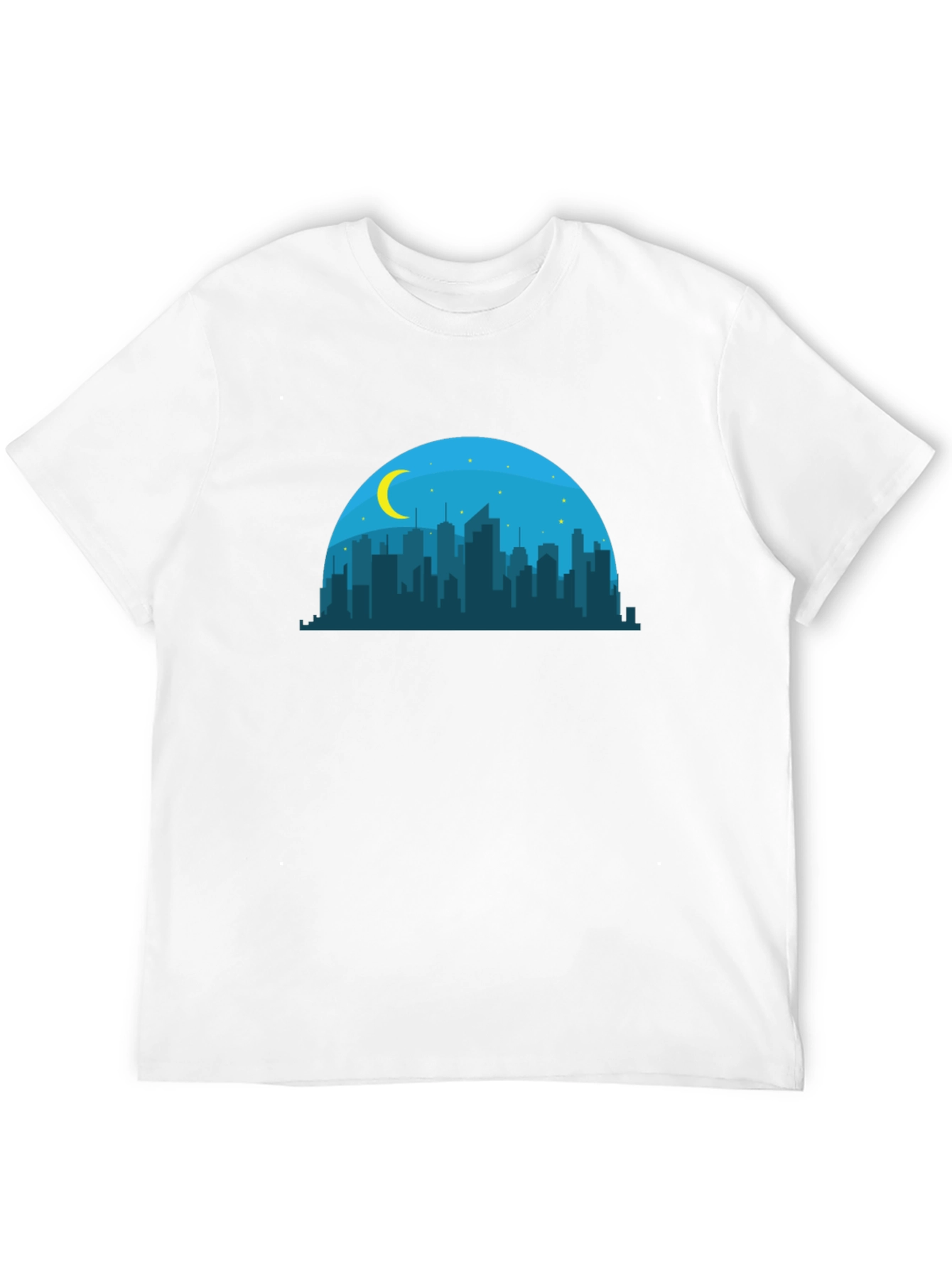 Camiseta Negra Skyline Nocturno Hombre