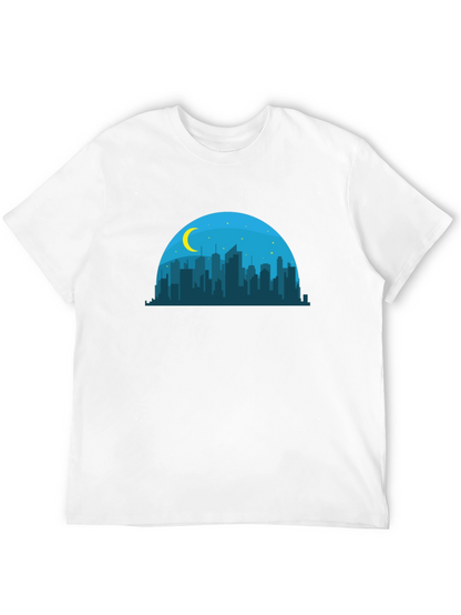 Camiseta Negra Skyline Nocturno Hombre