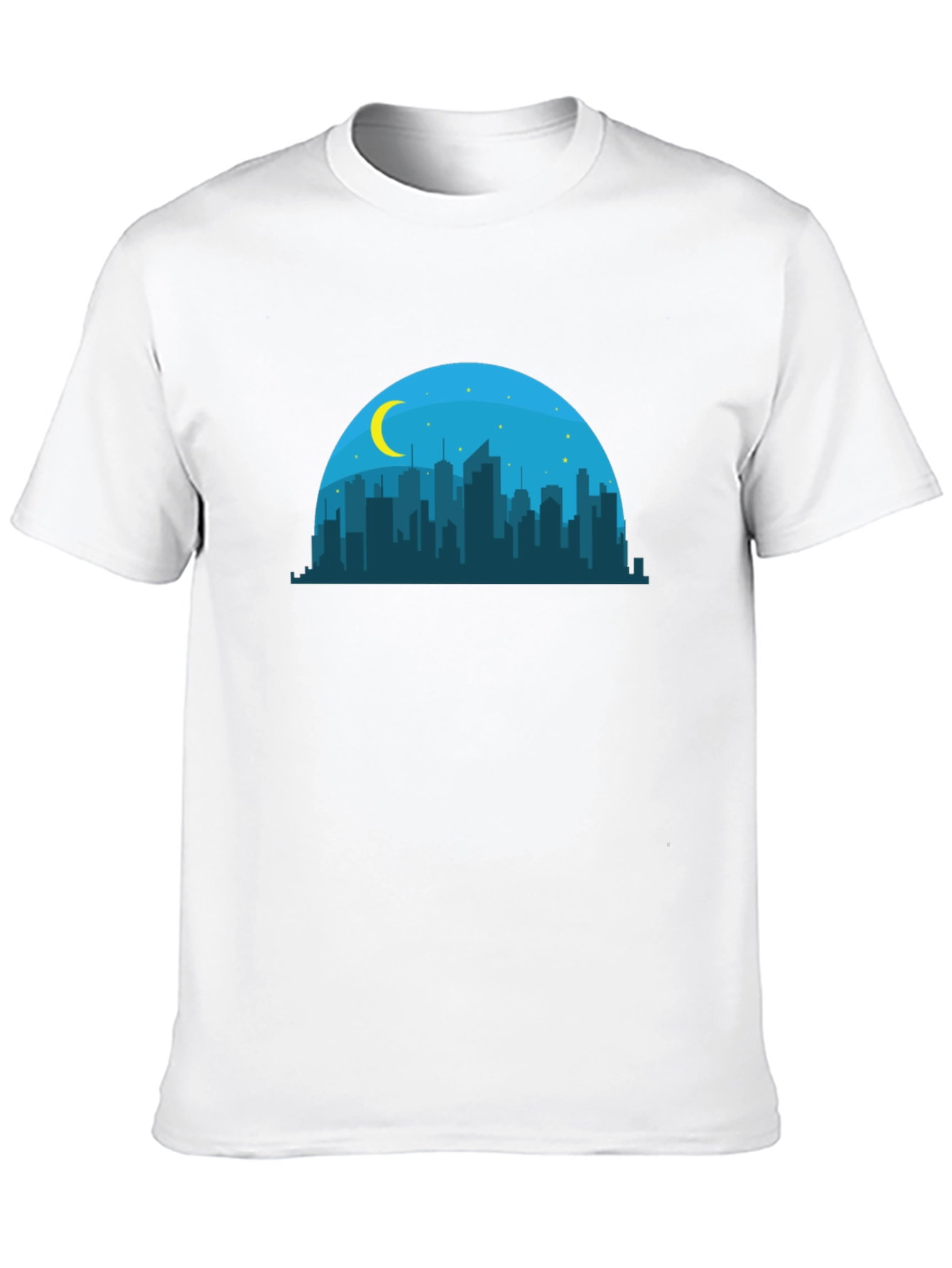 Camiseta Negra Skyline Nocturno Hombre