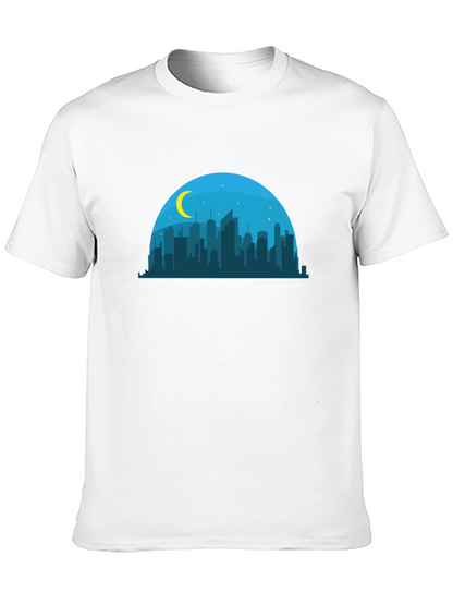 Camiseta Negra Skyline Nocturno Hombre