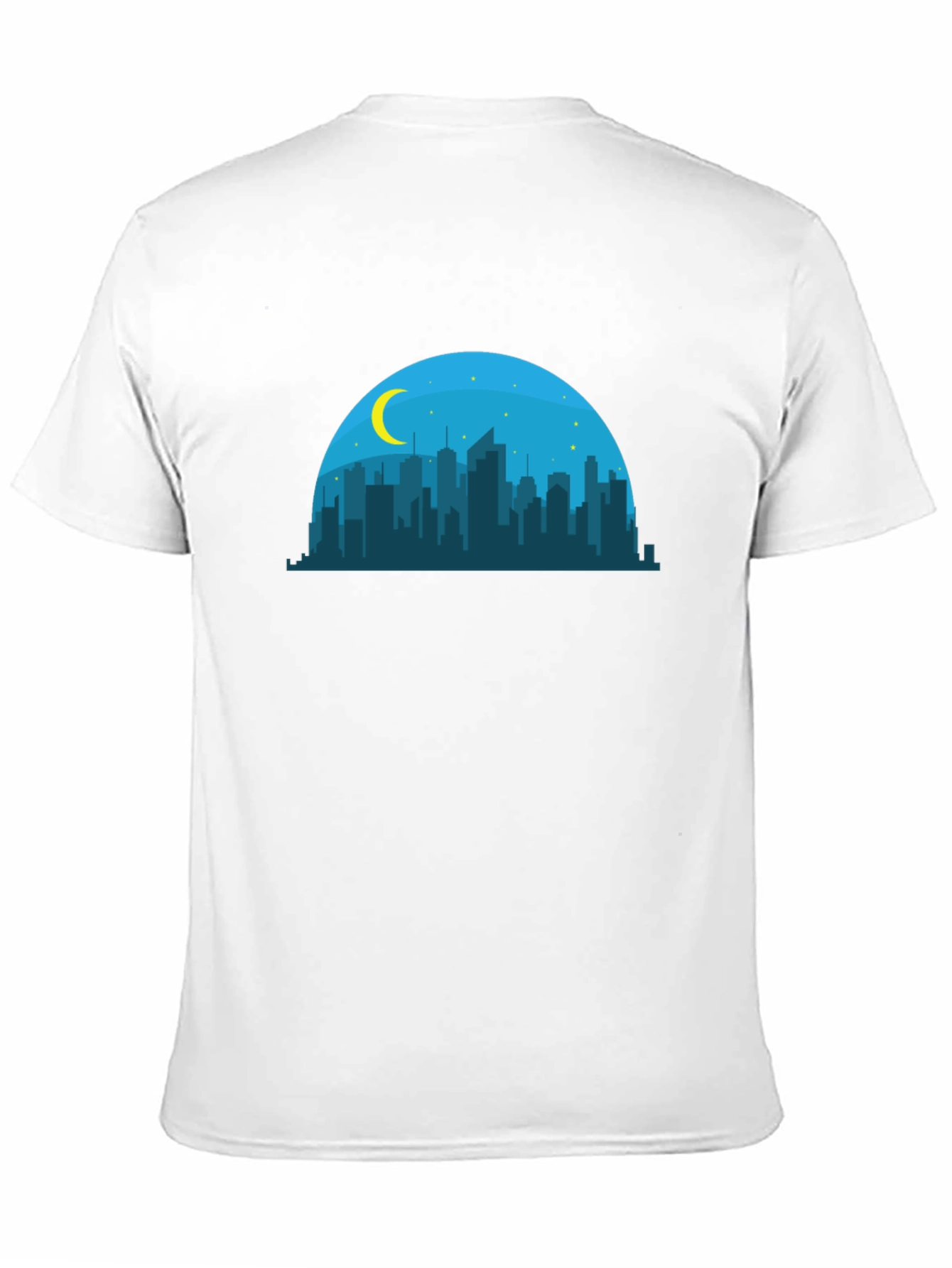Camiseta Negra Skyline Nocturno Hombre