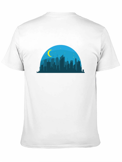 Camiseta Negra Skyline Nocturno Hombre