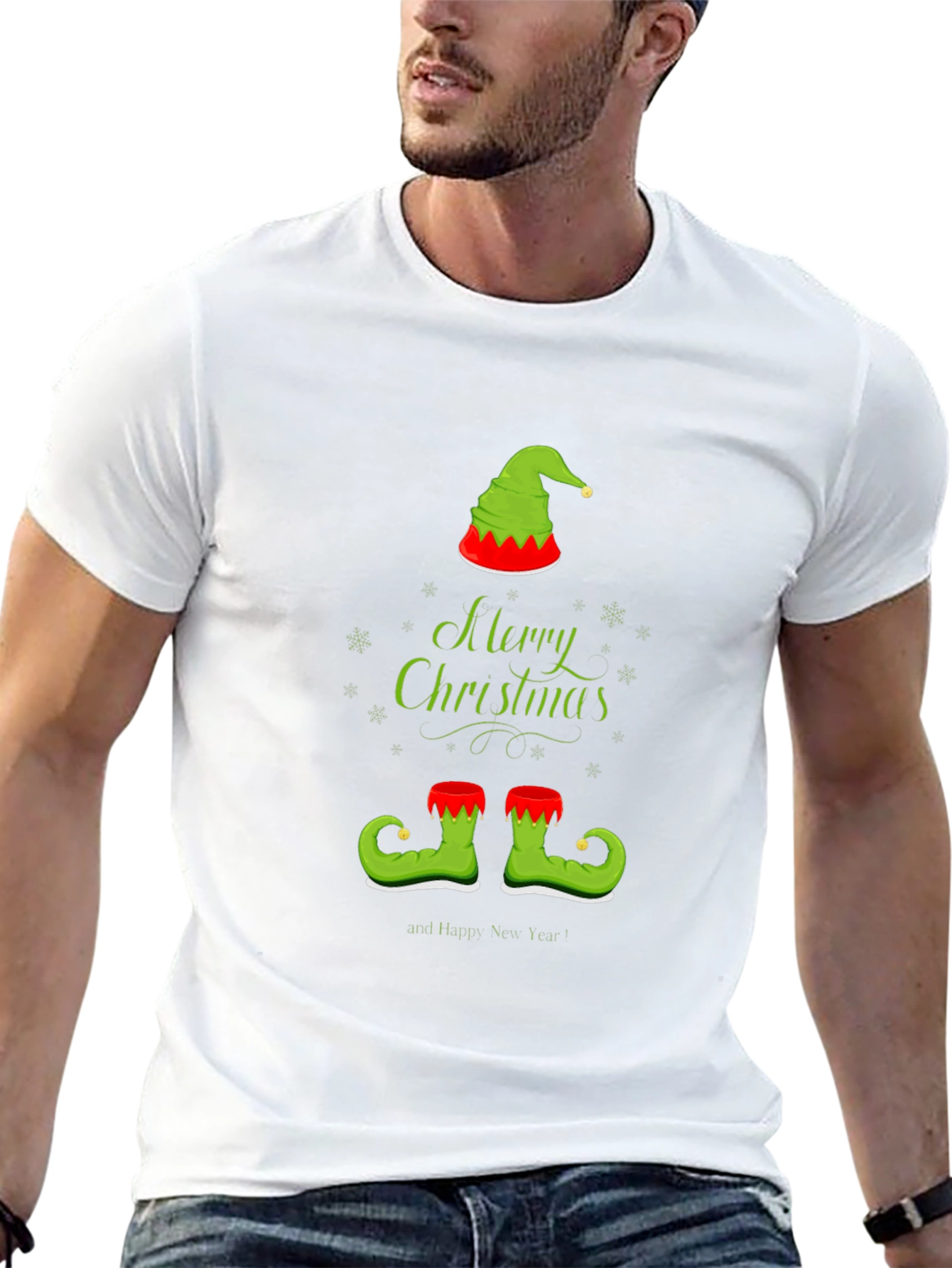 Camiseta Navideña con Diseño de Elfo Festivo