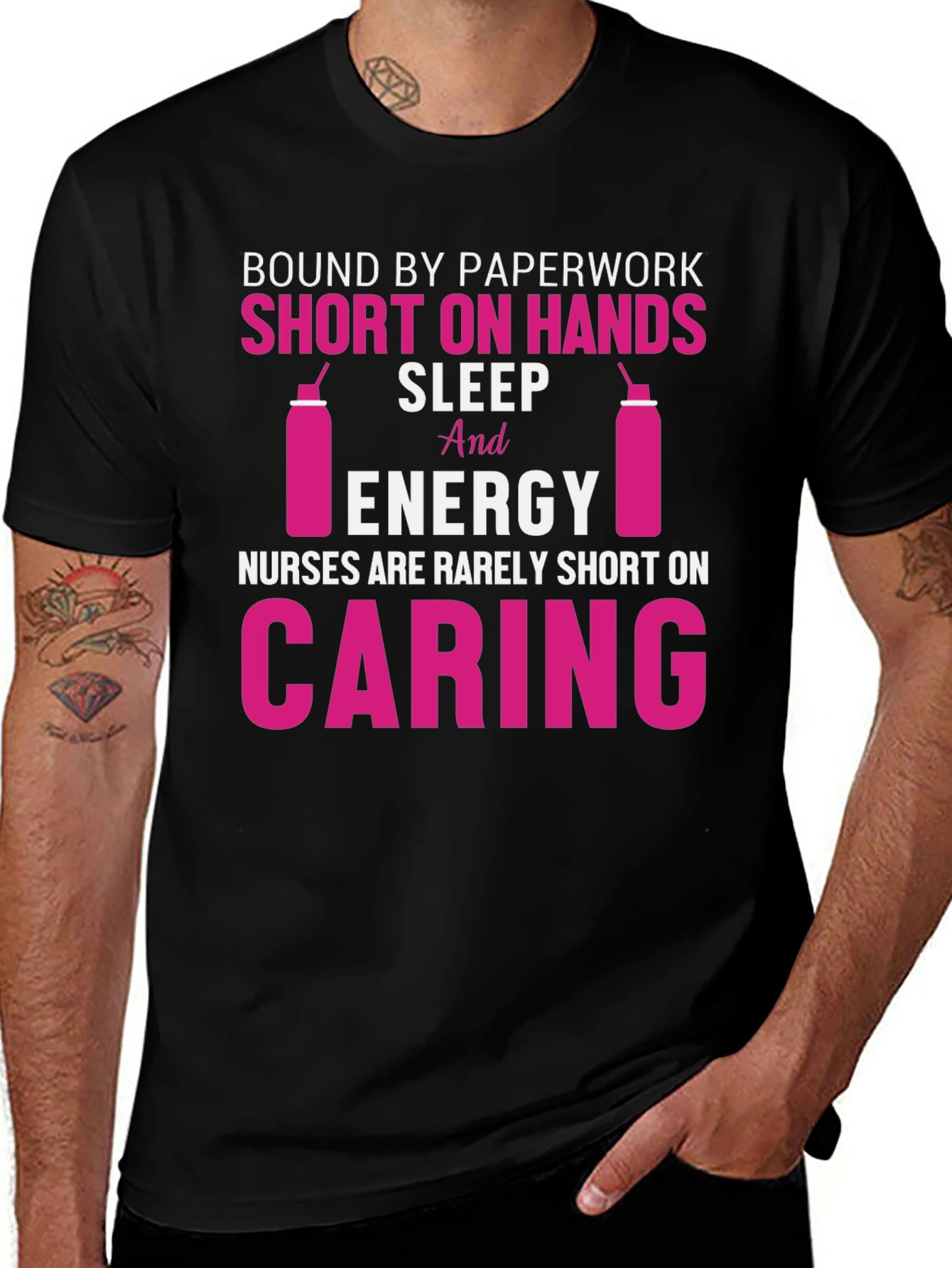 Camiseta Enfermeras Negra - Diseño Divertido