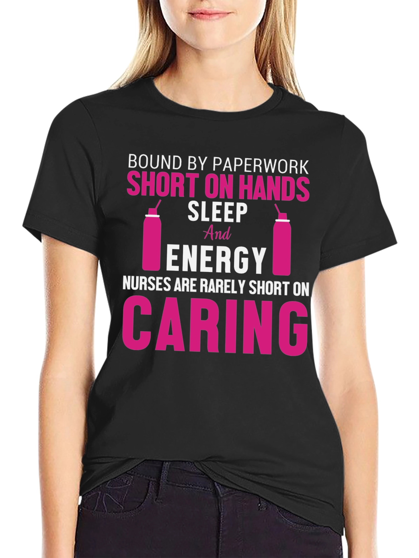 Camiseta Enfermeras Negra - Diseño Divertido