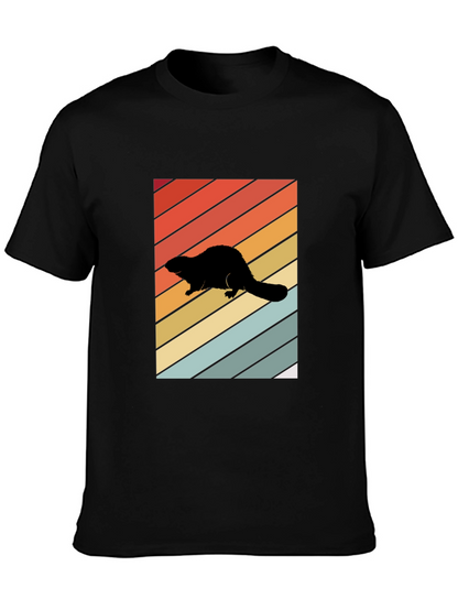 Camiseta Negra con Diseño Retro de Nutria
